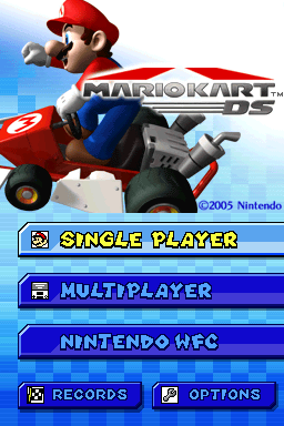 Menú principal de Mario Kart DS funcionando en PC